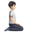 Pessoa ajoelhada de frente para a direita: tom de pele claro para Huawei HarmonyOS 5.0