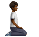 Pessoa ajoelhada de frente para a direita: tom de pele médio-escuro para Huawei HarmonyOS 5.0