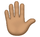 Піднята ліва долоня: середній тон шкіри для Huawei HarmonyOS 5.0