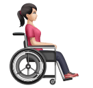 Mulher em cadeira de rodas manual voltada para a direita: tom de pele claro para Huawei HarmonyOS 5.0