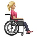 Mulher em cadeira de rodas manual voltada para a direita: tom de pele médio-claro para Huawei HarmonyOS 5.0