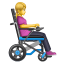 Mulher em cadeira de rodas motorizada voltada para a direita para Huawei HarmonyOS 5.0