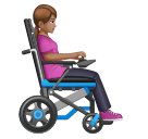 Mulher em cadeira de rodas motorizada voltada para a direita: tom de pele médio para Huawei HarmonyOS 5.0