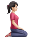 Mulher ajoelhada de frente para a direita: tom de pele claro para Huawei HarmonyOS 5.0