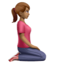 Mulher ajoelhada de frente para a direita: tom de pele médio para Huawei HarmonyOS 5.0