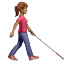 Mulher com bengala branca voltada para a direita: tom de pele médio para Huawei HarmonyOS 5.0