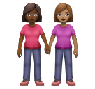 Mulheres que seguram as mãos: tom de pele médio-escuro, tom de pele médio para Huawei HarmonyOS 5.0