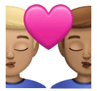 Поцілунок: чоловік чоловік світлий тон шкіри середній тон шкіри для Huawei HarmonyOS 4.0