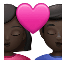 Поцелуй: женщина мужчина очень темный тон кожи для Huawei HarmonyOS 4.0