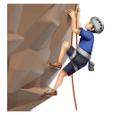 Мужчина взбирается по скале: очень светлый тон кожи для Huawei HarmonyOS 4.0