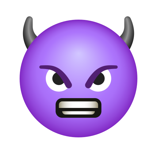 Visage En Colère Avec Des Cornes