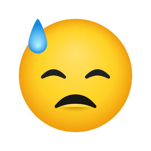 Visage Démoralisé Avec Goutte De Sueur