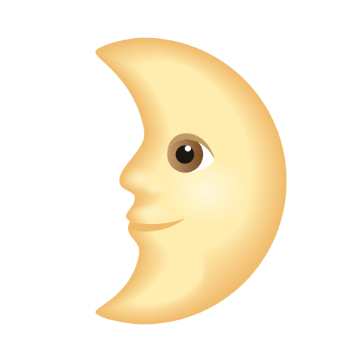 Premier Quartier De Lune Avec Visage