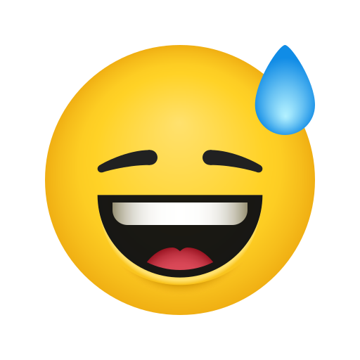 Visage Souriant Avec Une Goutte De Sueur