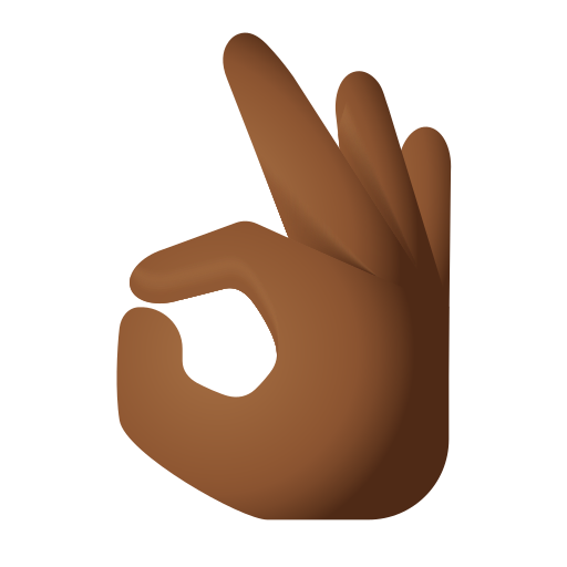 Signe OK: Peau Moyennement Foncée