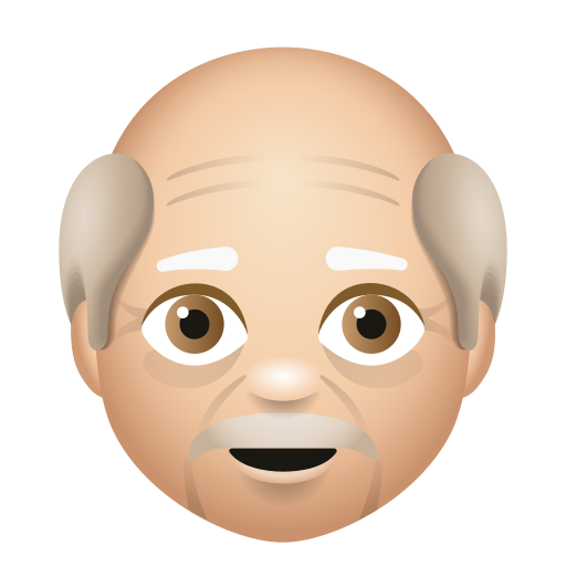 Homme Âgé: Peau Moyennement Claire