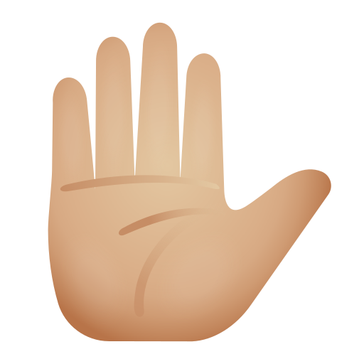 Main Levée: Peau Moyennement Claire