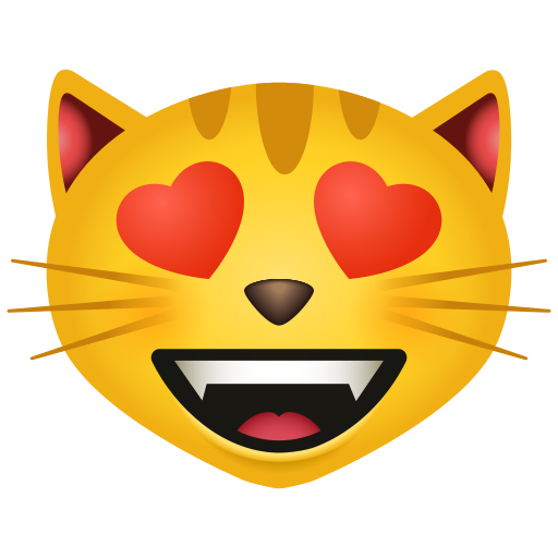 Chat Souriant Aux Yeux En Cœurs