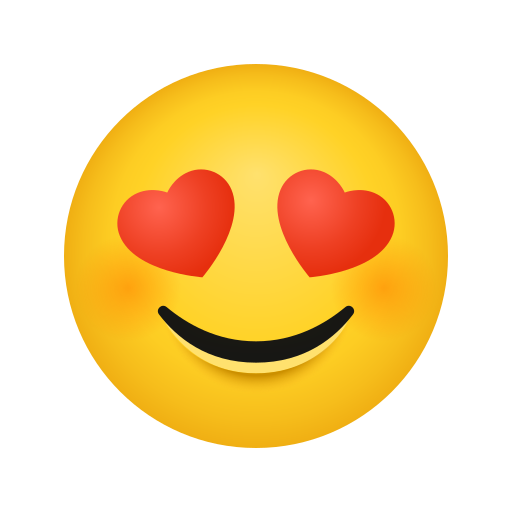 Visage Souriant Avec Yeux En Forme De Cœur