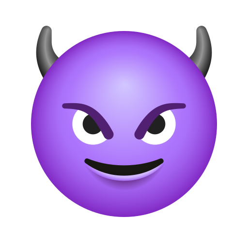 Visage Souriant Avec Des Cornes