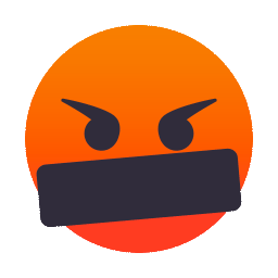 Obličej se symboly na ústech