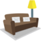 Gauč a lampa