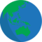 Globus zobrazující Asii a Austrálii