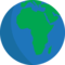 Globus zobrazující Evropu a Afriku