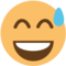 Šklebící se tvář s potem