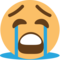 Hlasitě plačící obličej