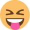 Mžourající obličej s jazykem