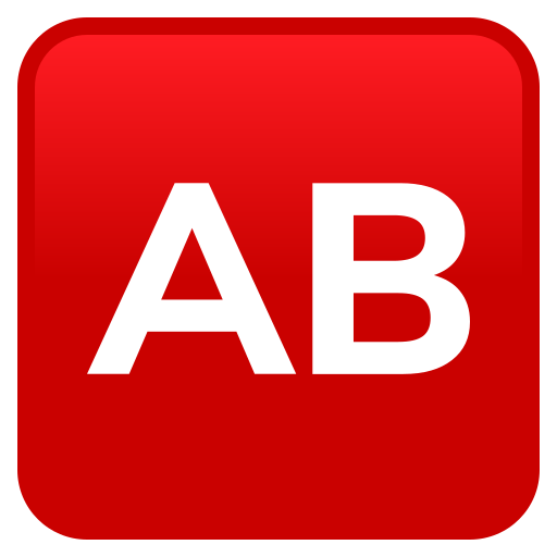 Botão Ab (Tipo Sanguíneo) para JoyPixels 10.0