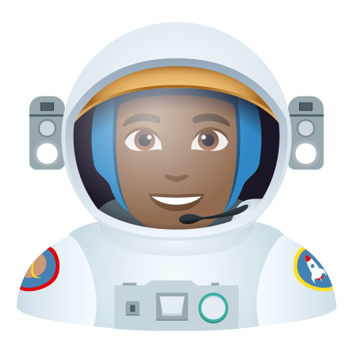 Astronauta: Tom de Pele Medium-Dark para JoyPixels 10.0