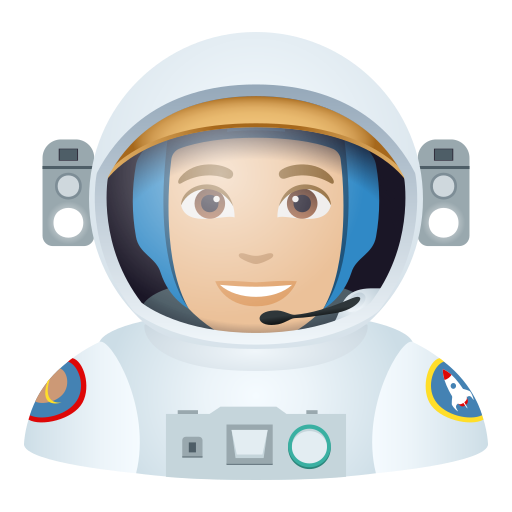 Astronauta: Pele Morena Clara para JoyPixels 10.0