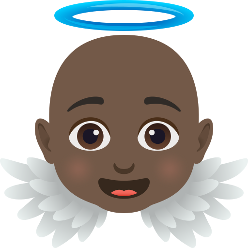 Bebê Anjo: Pele Escura para JoyPixels 10.0