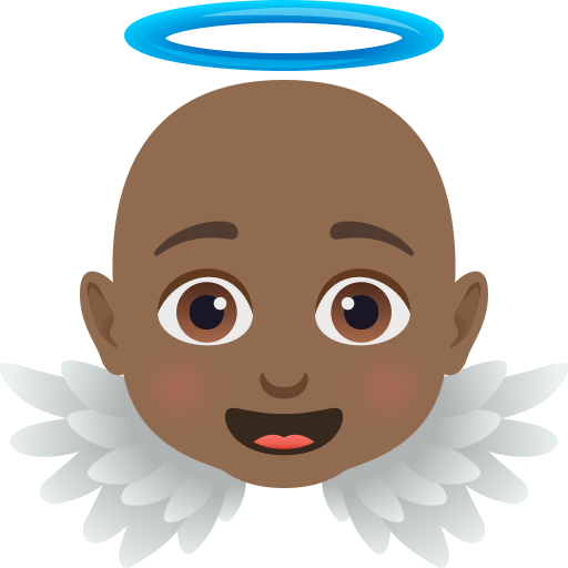 Bebê Anjo: Pele Morena Escura para JoyPixels 10.0