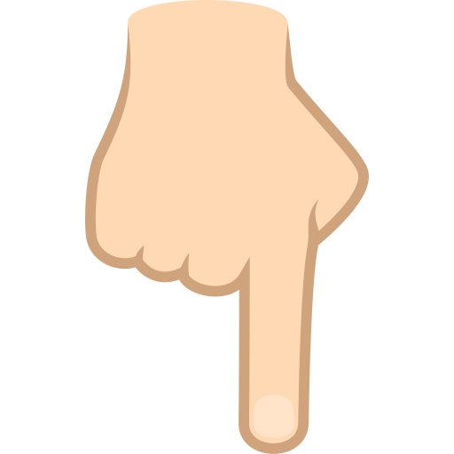 Dorso Da Mão Com Dedo Indicador Apontando Para Baixo: Pele Clara para JoyPixels 10.0