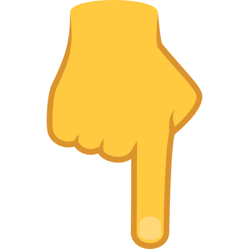 Вказує вниз палець для JoyPixels 10.0