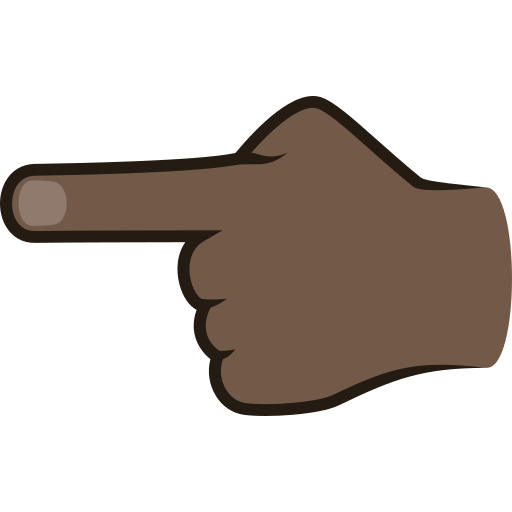 Dorso Da Mão Com Dedo Indicador Apontando Para A Esquerda: Pele Escura para JoyPixels 10.0