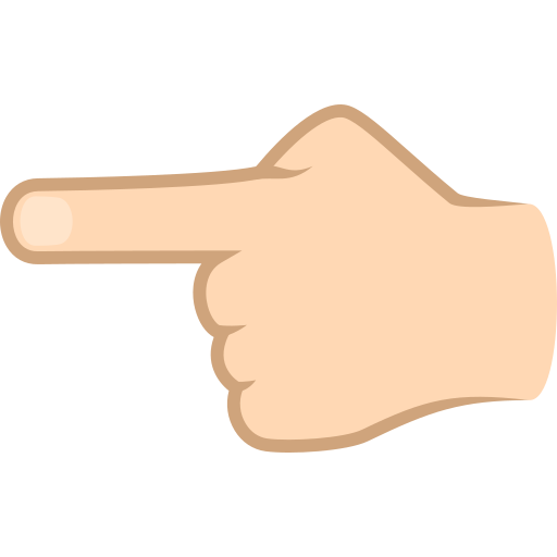 Dorso Da Mão Com Dedo Indicador Apontando Para A Esquerda: Pele Clara para JoyPixels 10.0