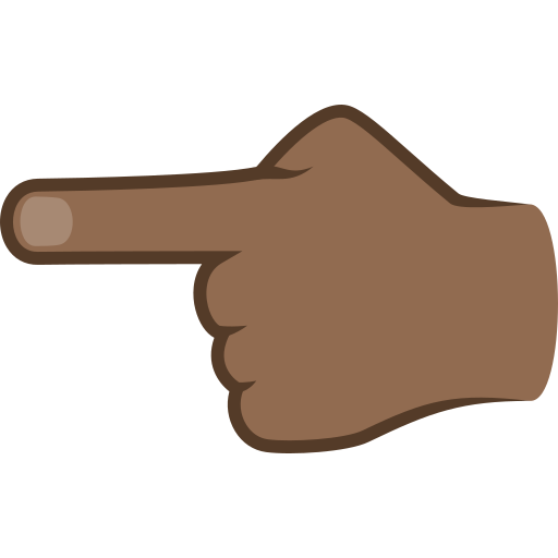 Dorso Da Mão Com Dedo Indicador Apontando Para A Esquerda: Pele Morena Escura para JoyPixels 10.0