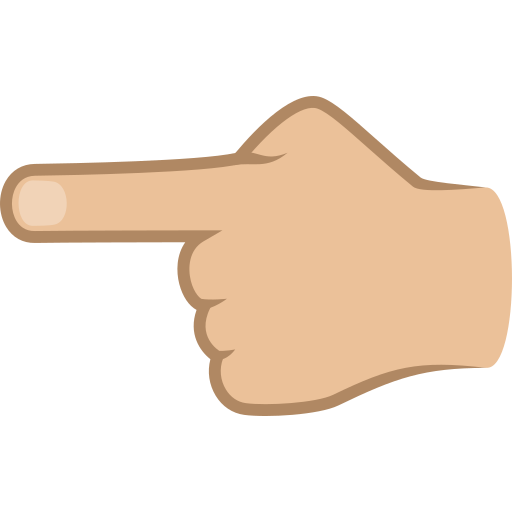 Dorso Da Mão Com Dedo Indicador Apontando Para A Esquerda: Pele Morena Clara para JoyPixels 10.0