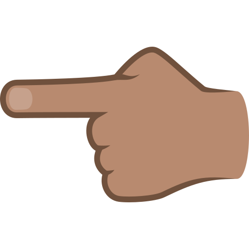 Dorso Da Mão Com Dedo Indicador Apontando Para A Esquerda: Pele Morena para JoyPixels 10.0