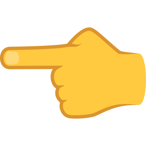 Вказує наліво палець для JoyPixels 10.0