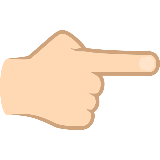 Dorso Da Mão Com Dedo Indicador Apontando Para A Direita: Pele Clara para JoyPixels 10.0