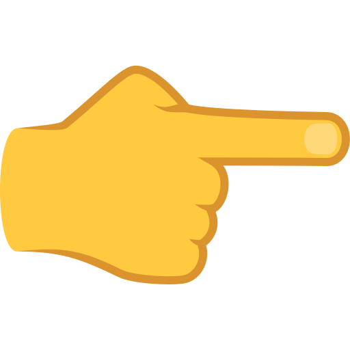 Указывающий направо палец для JoyPixels 10.0