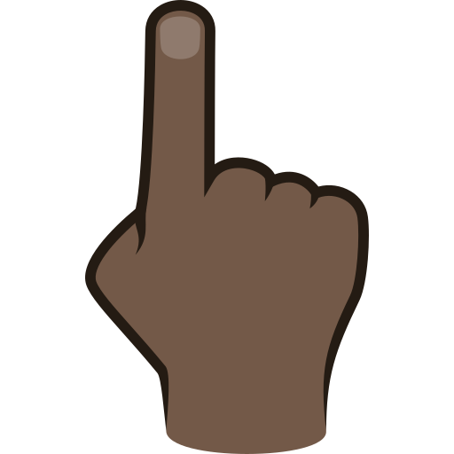 Dorso Da Mão Com Dedo Indicador Apontando Para Cima: Pele Escura para JoyPixels 10.0