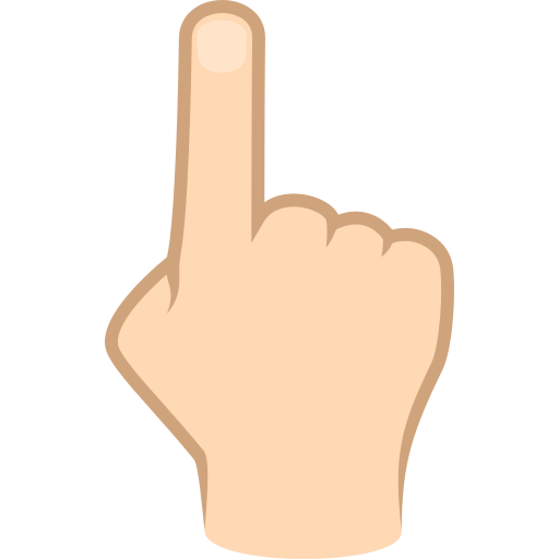 Dorso Da Mão Com Dedo Indicador Apontando Para Cima: Pele Clara para JoyPixels 10.0