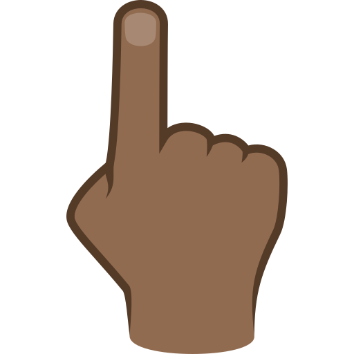 Dorso Da Mão Com Dedo Indicador Apontando Para Cima: Pele Morena Escura para JoyPixels 10.0