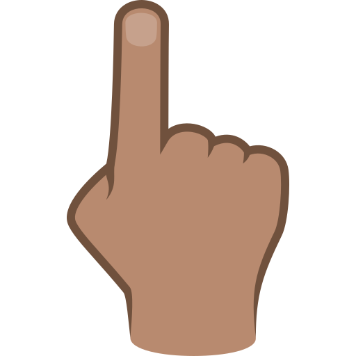 Dorso Da Mão Com Dedo Indicador Apontando Para Cima: Pele Morena para JoyPixels 10.0